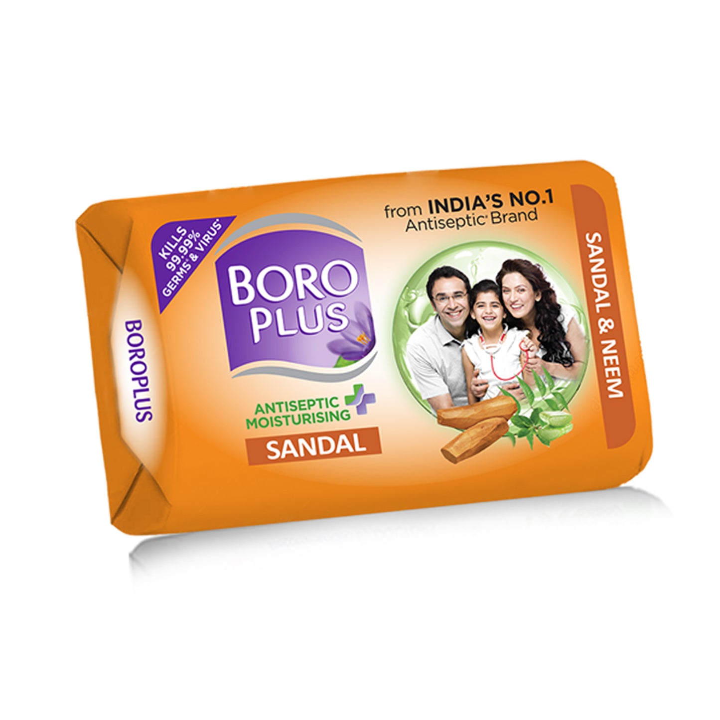 BoroPlus Antiseptic Moisturing Soap with Sandal, Pack of 4 (125g*4)
