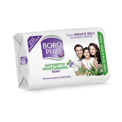 BoroPlus Antiseptic + Moisturing Soap with Neem, Tulsi & Aloe Vera (125gx6)