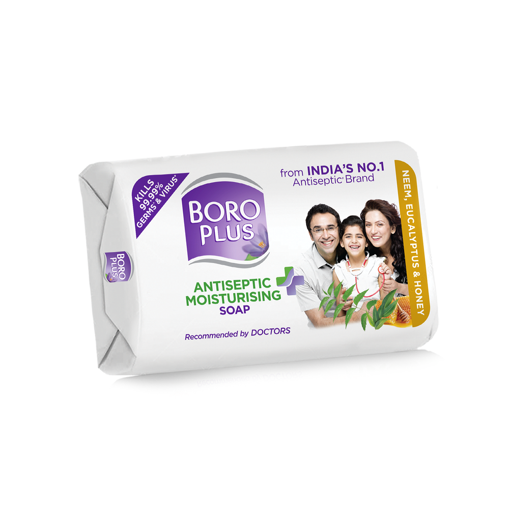 BoroPlus Antiseptic + Moisturising Soap with Neem, Eucalyptus & Honey (125gx8)