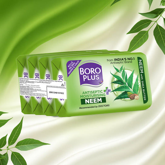 BoroPlus Antiseptic + Moisturing Soap - Neem, Pack of 4 (125g*4)